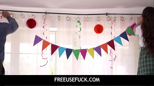FreeUseFuck  –  Freeuse Hot Teen Step Sisters Threesome With Stepdad On Birthday